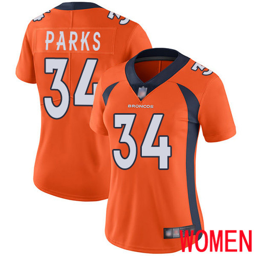 Women Denver Broncos 34 Will Parks Orange Team Color Vapor Untouchable Limited Player Football NFL Jersey